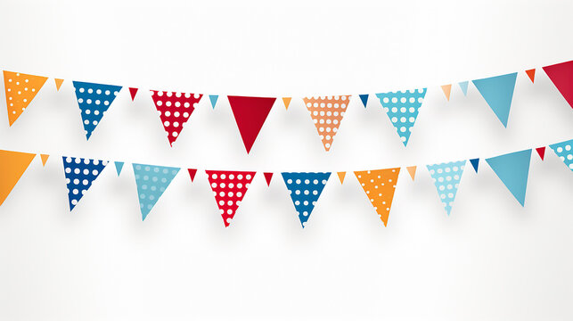 Fanions - Guirlande - Drapeaux - Tri&acirc;ngulos - Banni&egrave;re festivo e colorido para a festa - Cores doces e harmoniosas