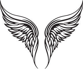 angel wings vector illustration for tattoo and sticker