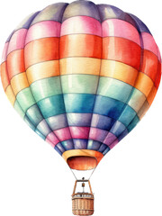 Fototapeta premium Watercolor Artistry Depicting the Vibrant World of Hot Air Balloons
