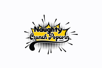 popcorn and snacks logo design template