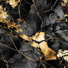 Luxury Marble Digital Art - Black Marble with Gold, Background 4K Quality, JPEG