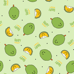 Durian fruit and ripe durian pulp isolated on white background.