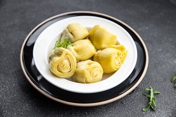 artichoke canned food meal food snack on the table copy space food background rustic top view