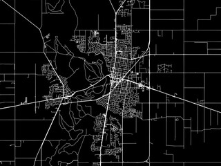 Vector road map of the city of  Shepparton in the Australia with white roads on a black background.