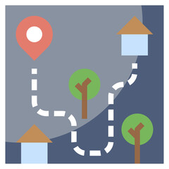 map line icon,linear,outline,graphic,illustration