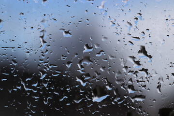 Drops on the window after a storm.