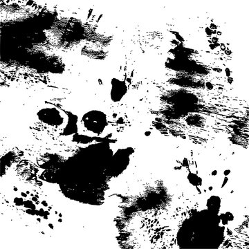 Blots And Marks Black Grunge Design On A Pristine White Canvas