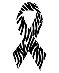 Zebra print ribbon for Rare disease day in flat vector design. © OrawanWongka