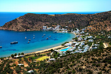 Gialos beach in Sifnos island in cycladic in Greece - 617017252