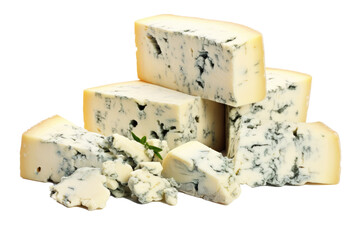Blue cheese ,transparent background (PNG), Generative AI.
