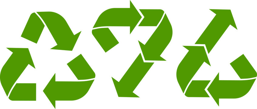 Green Recycle, Downcycle, Upcycle icons.