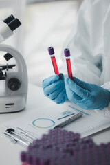 Laboratory is used for scientific research to examine and research blood obtained by sampling...