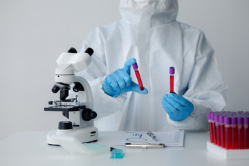 Laboratory is used for scientific research to examine and research blood obtained by sampling...