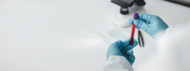 Laboratory is used for scientific research to examine and research blood obtained by sampling of...