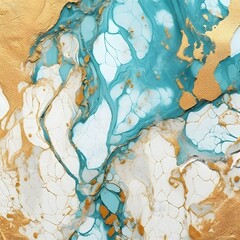 Luxury Marble Digital Art - Turquoise Marble with Gold, Background 4K Quality, JPEG	
