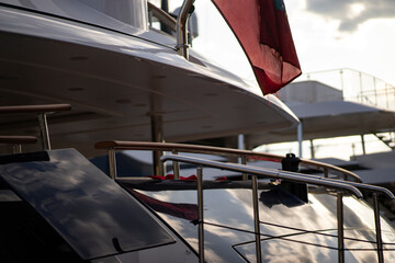 Luxury yacht, detail, northern Mediterranean