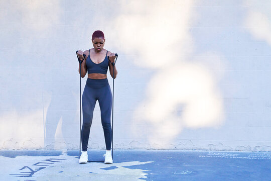 Mid adult woman working out outdoors