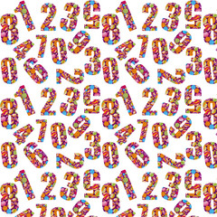 seamless pattern with candies numbers