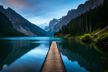 a beautiful path between the lake
