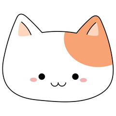 hand drawn doodle face cat