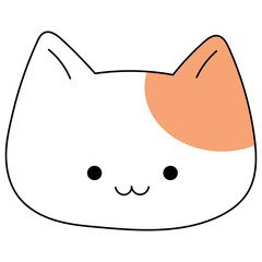 hand drawn doodle face cat