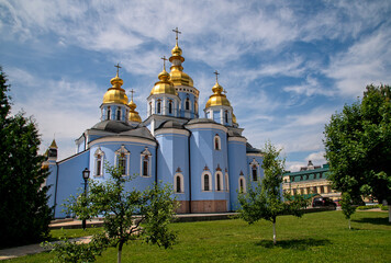 Fototapeta na wymiar St. Michael's Golden-Domed Monastery - luxury church complex. Kyiv, Ukraine