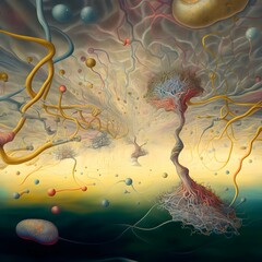 a surreal painting of a neural network 