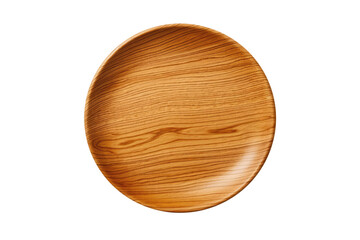 Woodgrain Melamine Plate With Natural And Organic Appearance On Isolated Transparent Background, Png. Generative AI