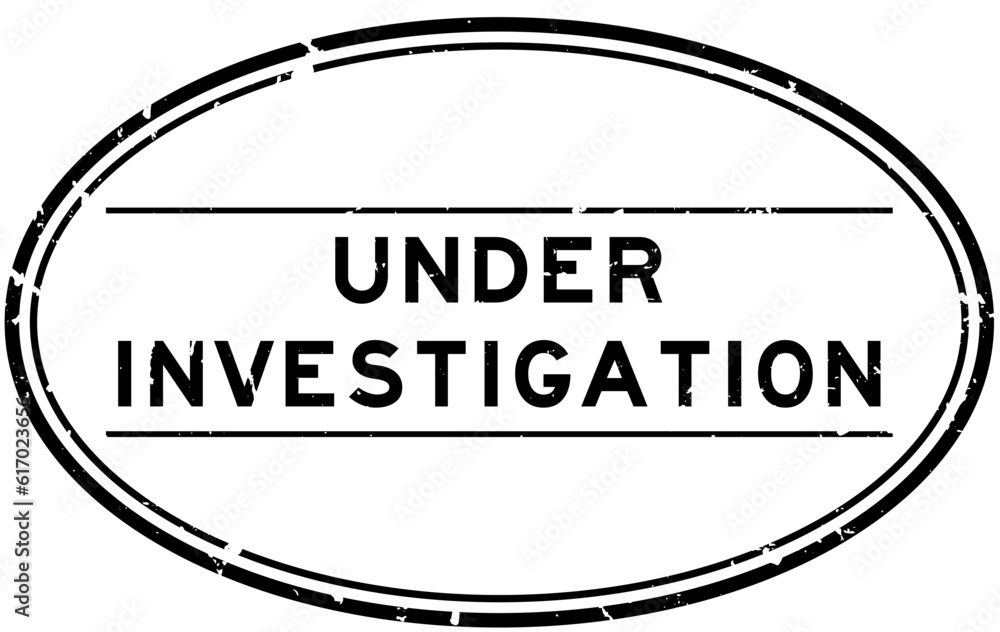 Canvas Prints Grunge black under investigation word oval rubber seal stamp on white background