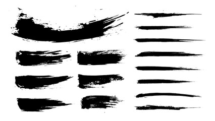 Set of artistic paint brush strokes
