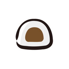 Daifuku - Japanese dessert and sweets icon/illustration (Hand-drawn line, colored version)