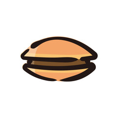 Dorayaki - Japanese dessert and sweets icon/illustration (Hand-drawn line, colored version)