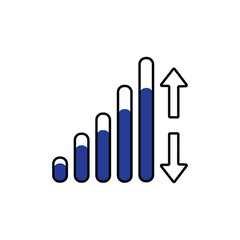 Business graph icon. Trendy flat style for graphic design, web site.