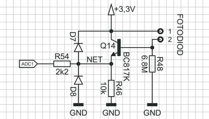 An analog circuit with
electronic components (transistor, resistor,
diode) connected by conductors. Vector diagram of an electrical
schematic of an electronic device on a grid background.