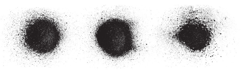 Grunge circle texture effect set. Distressed overlay rough textured. Abstract vintage monochrome. Black isolated on white background. Graphic design halftone style concept for banner, flyer, etc
