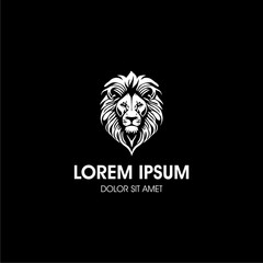 Lion logo vector illustration, emblem design.