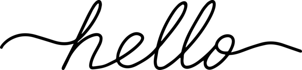 Hello hand drawn lettering. Styled calligraphy. Vector. © nazar12