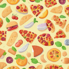 Pizza Pattern Background
