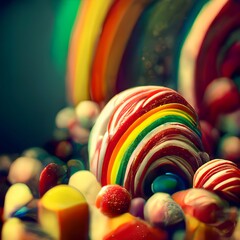 Fototapeta na wymiar abstract rainbow candy carnival 3d 4 