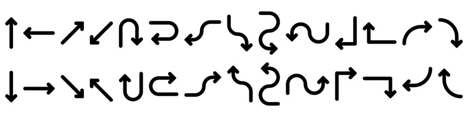 Arrow icon set. Different arrows orientation