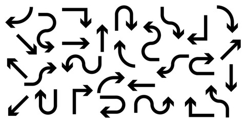 Arrow icon set. Different arrows orientation