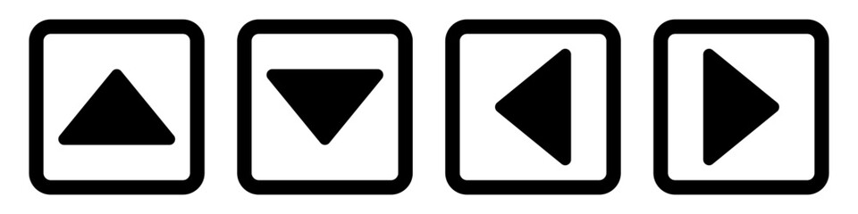 Arrows icon set. Up, down, left, and right.