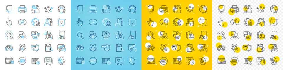 Vector icons set of Calendar, Friends chat and Software bug line icons pack for web with Consulting, Correct answer, Cursor outline icon. Supply chain, Smile, Recovery file pictogram. Vector - obrazy, fototapety, plakaty