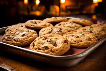 Gluten-free Cookies hearty and chewy cookies, studded with plump raisins and hints of cinnamon next to a glass of cold milk closeup on dark background Generative AI
