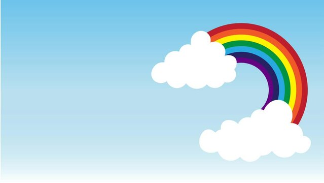Rainbow in Sky animation video landscape