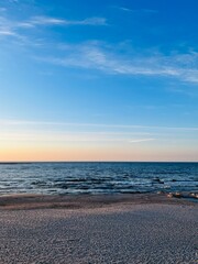 Fototapeta na wymiar beautiful tender twilights at the sea, evening sea background, natural colors