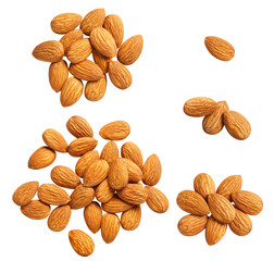 Delicious almonds set cut out