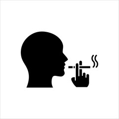 Smoking cigarette line icon. Unhealthy, nicotine, smell. Addiction concept on white background