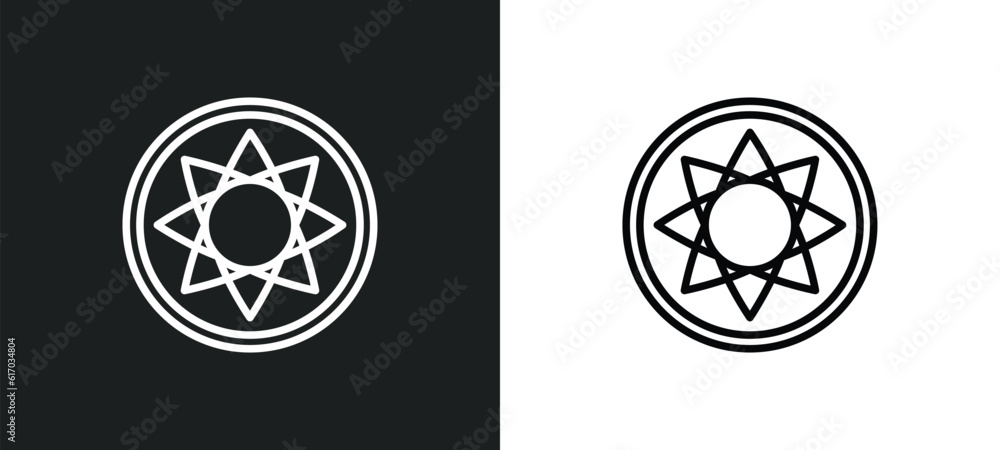 Aufkleber astral line icon in white and black colors. astral flat vector icon from astral collection for web, 