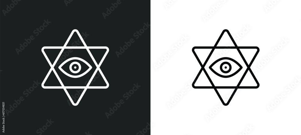 Aufkleber esoteric line icon in white and black colors. esoteric flat vector icon from esoteric collection for